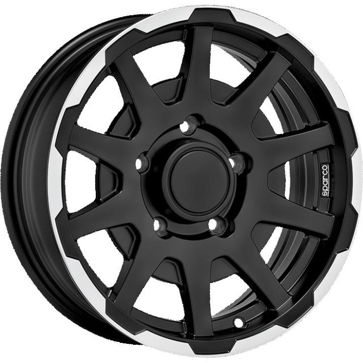 Sparco Dakar Matt Black Lip Polish 5,5x16 5x139.7 ET5 CB108,1 (No cap)