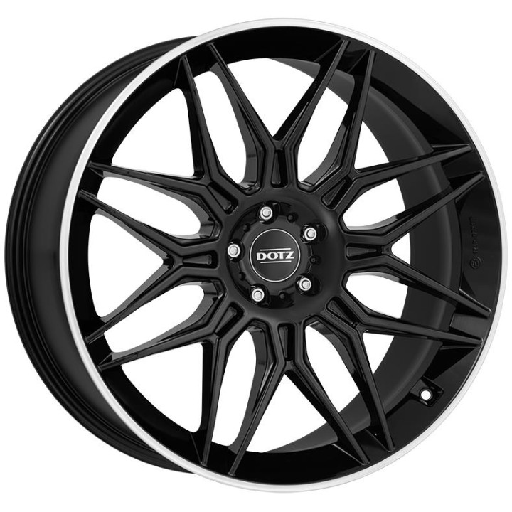 Dotz LongBeach dark Black/polished lip 10,5x21 5x112 ET50 CB66,6 R14 1